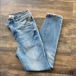 Madewell Light Blue Skinny Jeans with Raw Hem